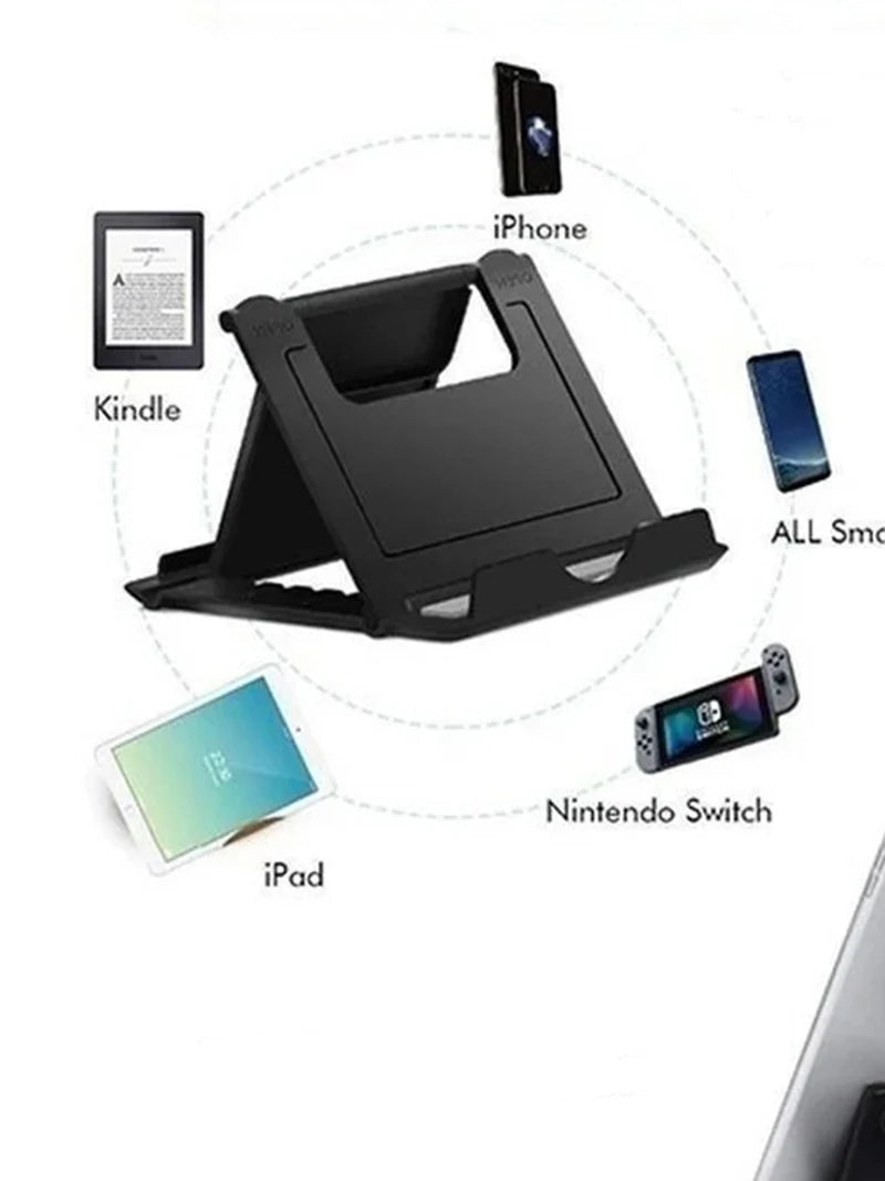 Mini Adjustable Creative Portable Universal Folding Plastic Phone Holder Tablet Computer Stand For ipad iPhone Samsung Xiaomi