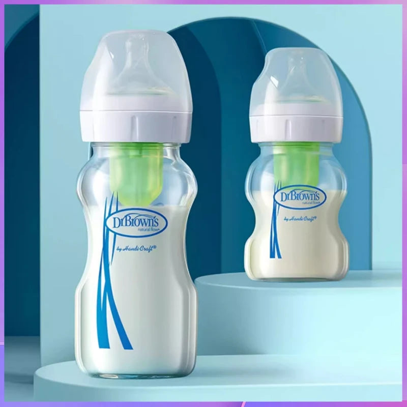 Dr. Brown's  Newborn baby glass bottle, wide caliber, anti-flatulence, gas-liquid separation 150ML/ 270ML
