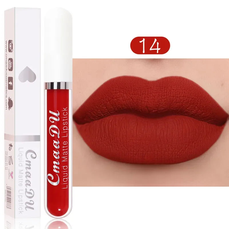 6 Colors/Set Fashion Matte Lip Gloss Sets Natural Moisturize Waterproof Lasting Velvet Sexy Red Liquid Lipstick Beauty Cosmetic