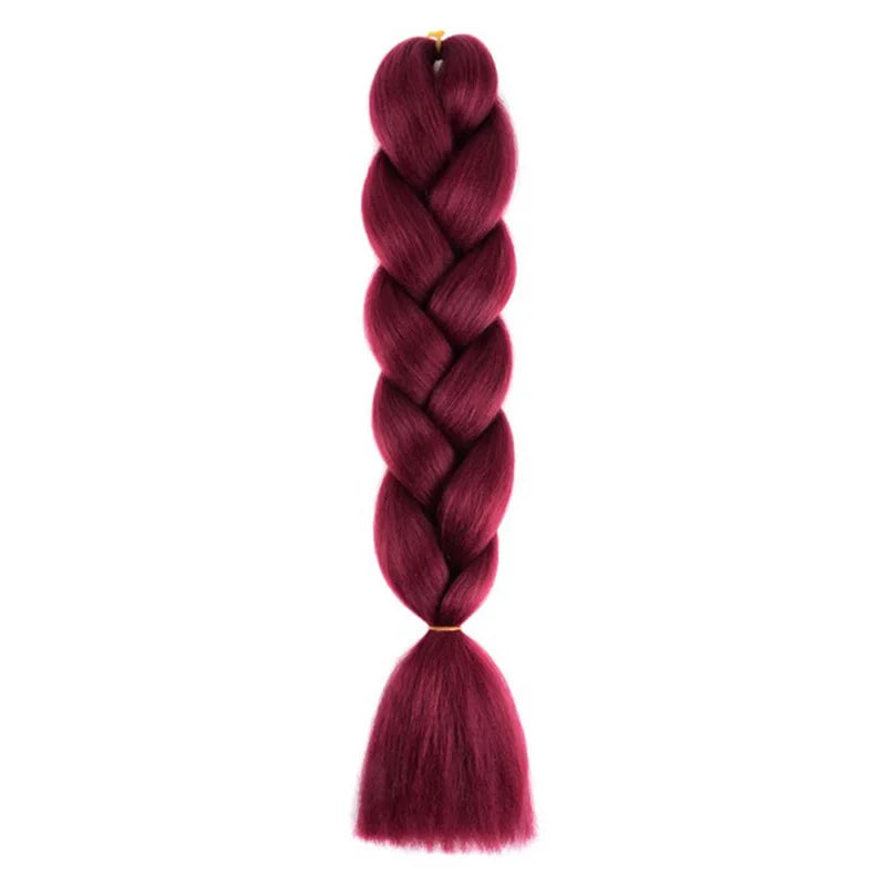 24Inch Synthetic Long Straight Yaki Braids Hair Ombre Braiding Hair Jumbo Rainbow Braid Hair Extension for Women DIY Hair