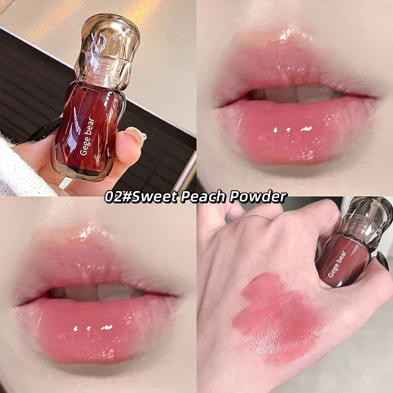 Gege Bear Crystal Lip Balm Moisturizing Lip Gloss Oil Jelly Lipgloss Long Lasting Liquid Lipstick Hydrating Tinted Lip Makeup