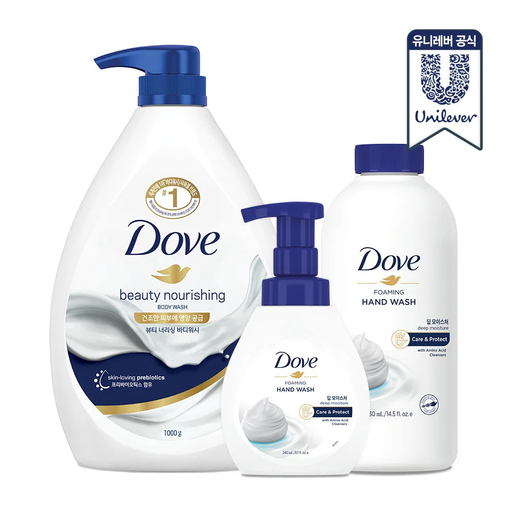 Dove Bodywash 1L + Foaming Handwash Original 240ml + Refill 430ml