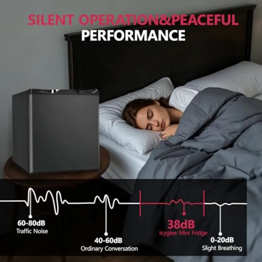 1.7 Cu.Ft Mini Fridge with Freezer Single Reversible Door Compact Refrigerator Adjustable Thermostat Energy Saving Mini Fridge