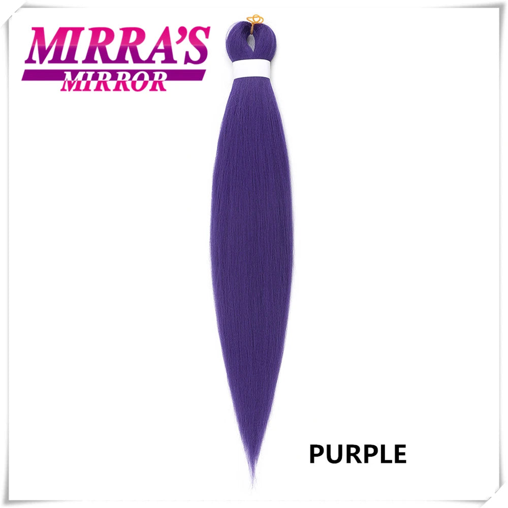 Braiding Hair Pre Stretched Soft Yaki Synthetic Crochet Hair Braid Extension Hot Water Setting Green Pink Orange Yellow Hair