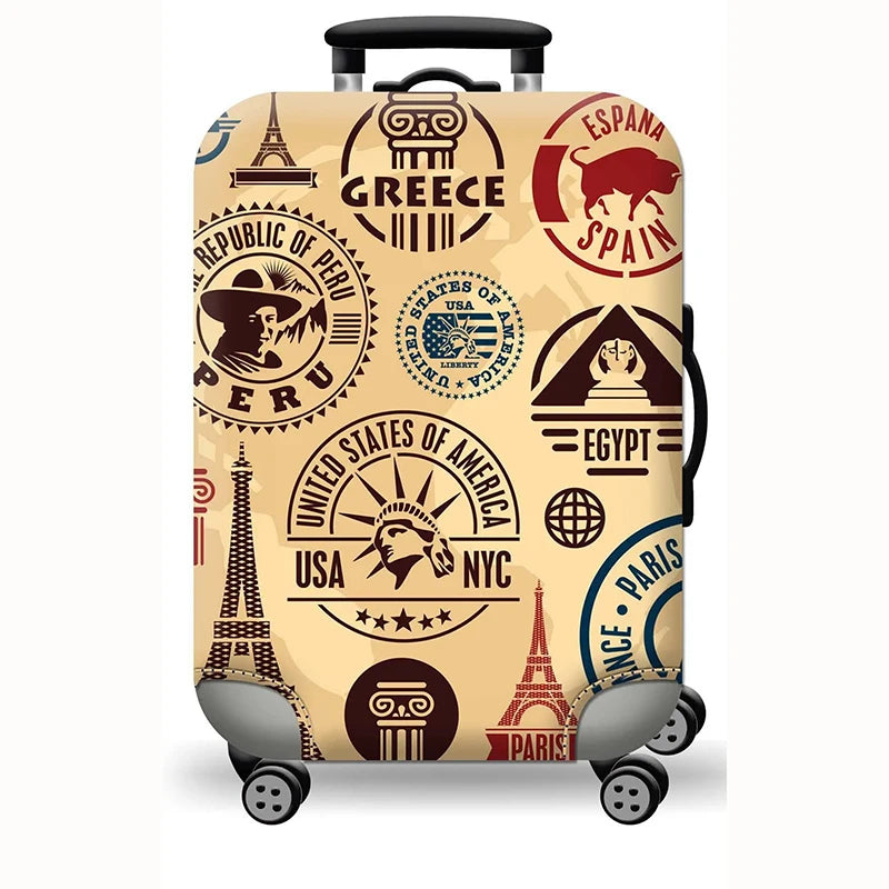 Hot Thick Elastic World Luggage Protective Cover Zipper Suit for 18-32 Inch Bag Suitcase Covers Trolley Cover Travel Accessories