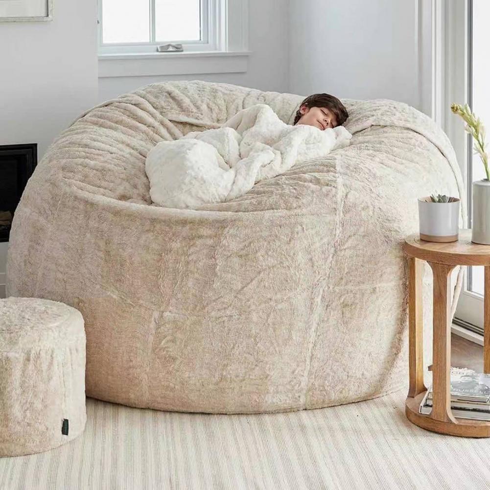 2022 New Bean Bag Sofa Bed Pouf No Filling Stuffed Giant Beanbag Relax Lounge Chair Tatami Futon Floor Seat Furniture