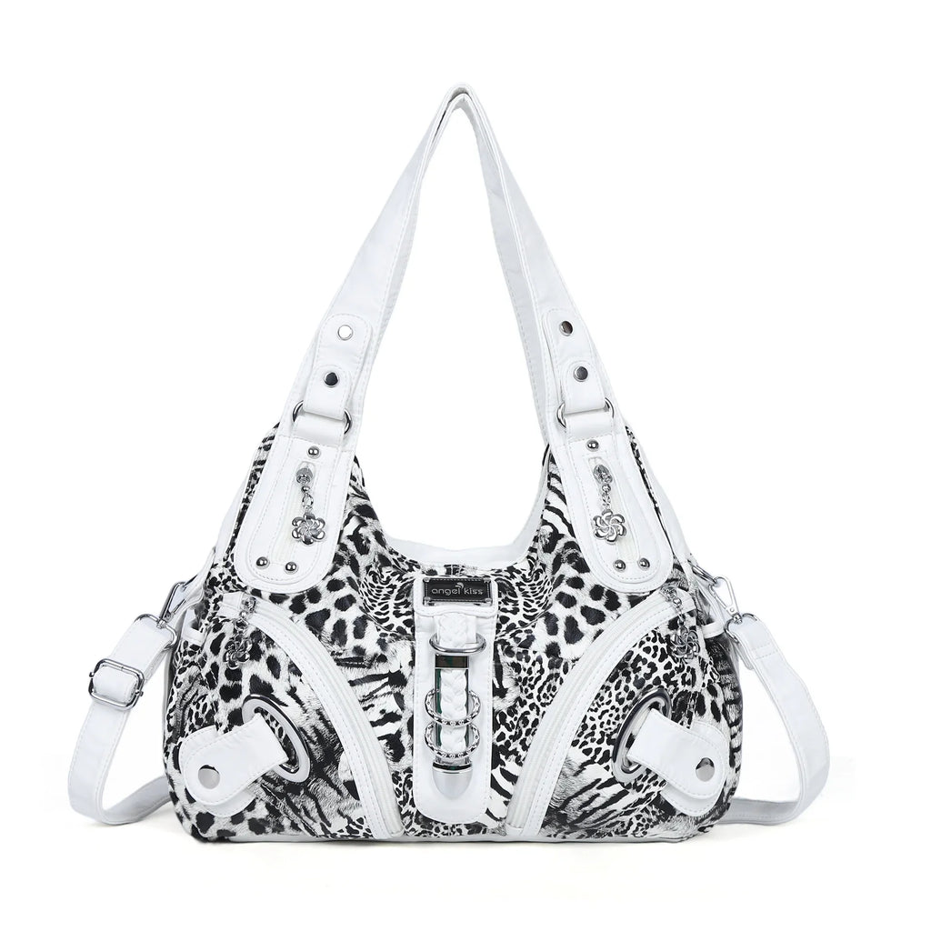 Angelkiss Women Handbags Leopard Bag Top-handle Handbag Fashion Satchel Dumpling Pack Shoulder Bag Tote Bag Hobos Large Purse