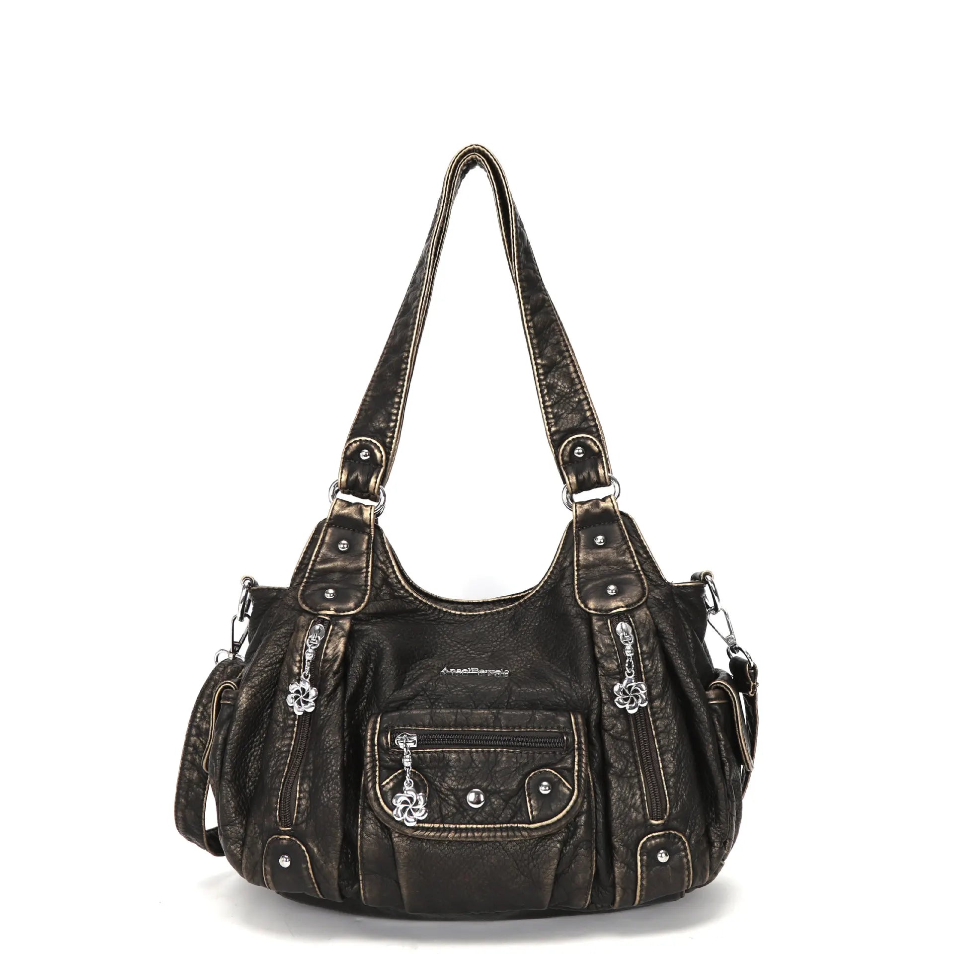 Women Handbags Satchel Top-handle Handbag Small PU Shoulder Bag 12.5”x4.4” Dumpling Pack Multi-pockets Shoulder Bags