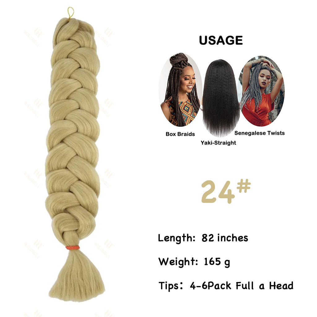 Wigundle Jumbo Braiding Hair Extension 82Inch High Temperature Synthetic Braid For Women Twist Box Braids Crochet Hair