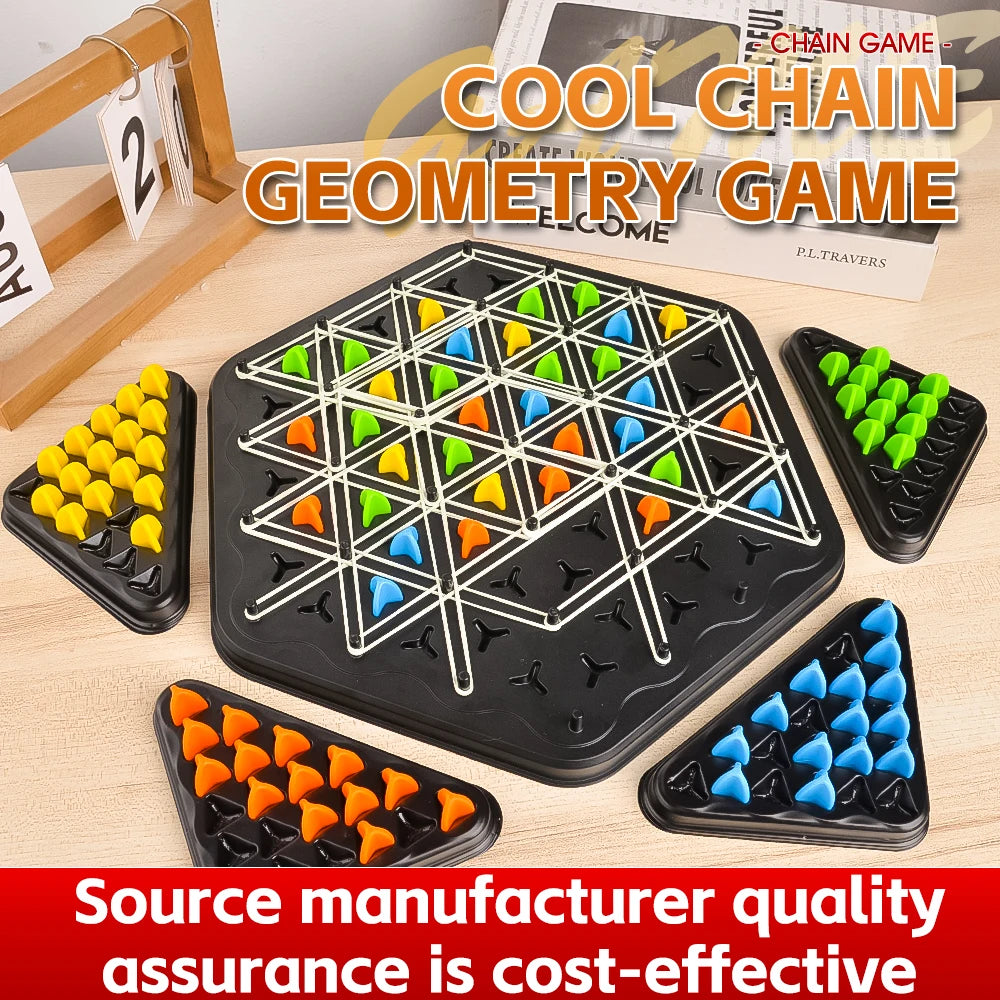 Triangle Link Chess Tabletop Puzzle Game Family Parent-Child Interactive Game Logical Thinking Training Educational Toy