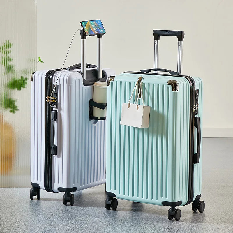 Lightweight Suitcase for Travelling Password Protected Children's Luggage Carry Bag for Men and Women Leather Suitcase 20-26Inch