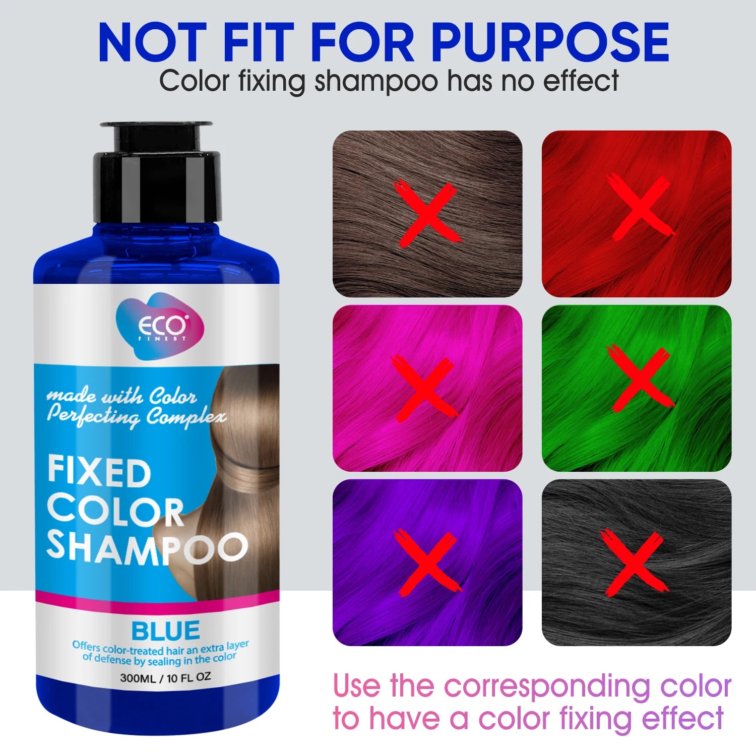 300ml Blue Color Locking Shampoo for Holiday And Role-playing Suitable for Intense Color Care Hair Cleansing Product