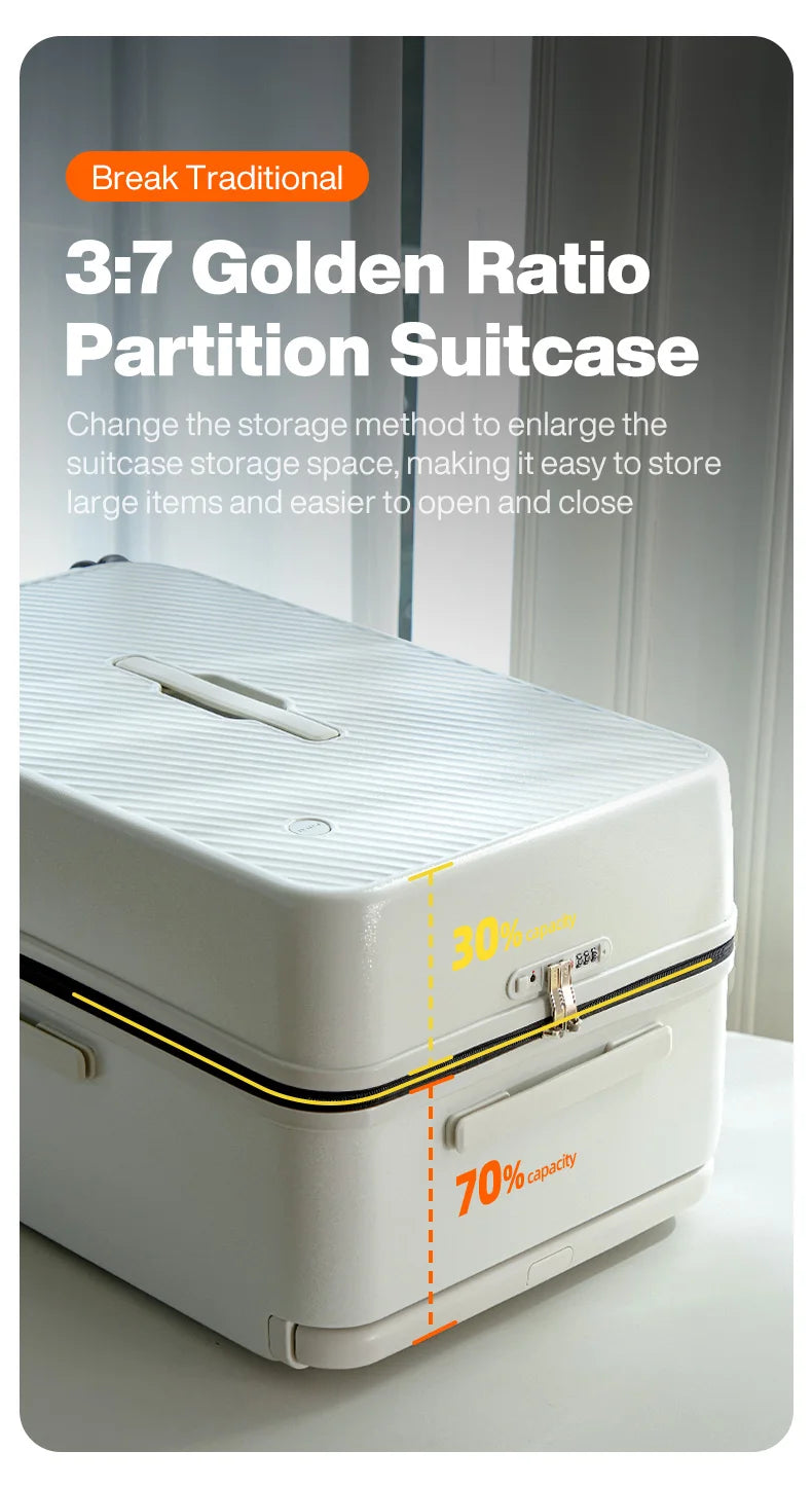 Mixi Large-Capacity Suitcase Trolley Case 26inch Checked in Hardside Rolling Wheels Luggage Wide Handle Travel Suitcases Trunk