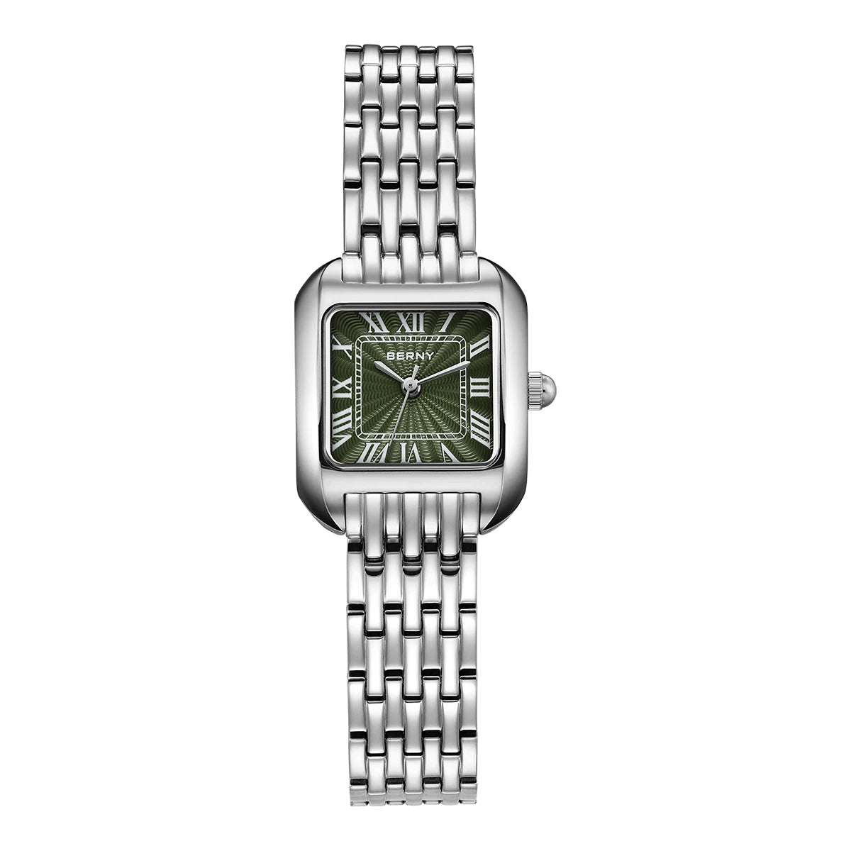 BERNY Luxury Brand Woman Watch New In High Quality S/S Square Ladies Quartz Watches Fashion Elegant Business Wristwatch