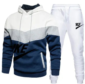 A new autumn and winter fashion combination hooded sweatshirt and sweatpants two-piece men's casual fitness jogging set