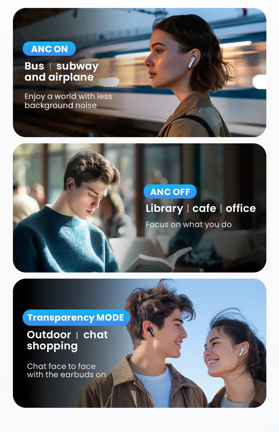 HAYLOU Mori Pro Bluetooth 5.4 Earphones | -43dB Hybrid ANC | 6-Mic AI Noise Cancellation | 35H Battery Life