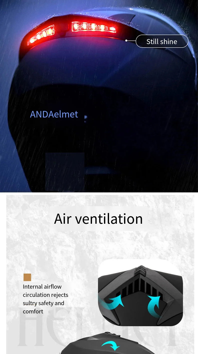 Motorcycle Helmet with LED Lights | Adjustable Electric Scooter & Moped Half Helmet for Men and Women