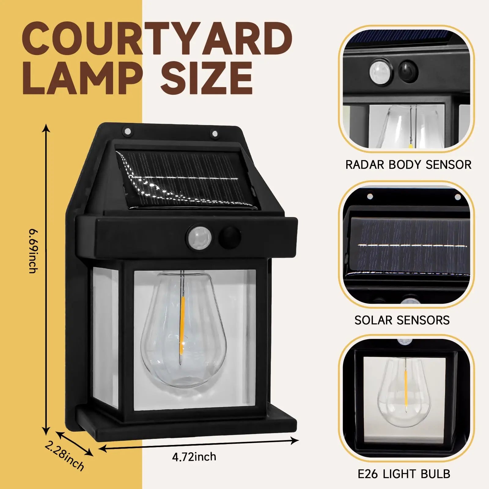 Powerful Outdoor Solar LED Street Light Waterproof Solar Lamp Garden Yard Pathway Wall Decoration External Lighting Fixture