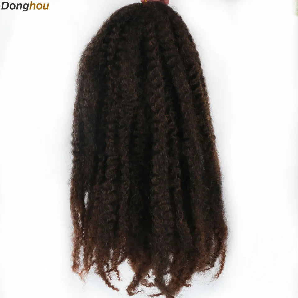 DONGHOU Marley Twist Braiding Hair — 18" Synthetic Afro Twist for Faux Locs & Crochet (1–6 Packs)
