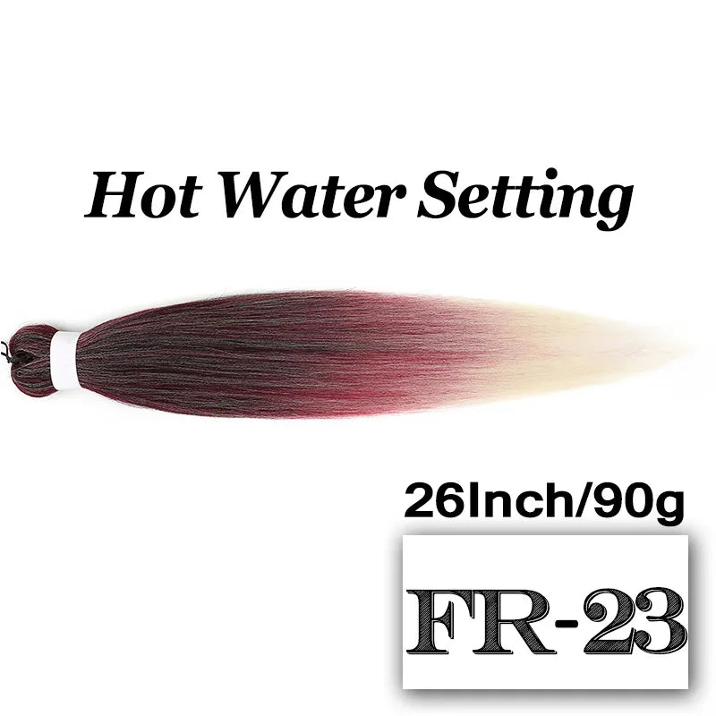 26" Easy Pre Stretched Braiding Hair Extensions 613 Blonde Jumbo Braids Synthetic Hair Bundles Yaki Straight Hair Crochet Braid