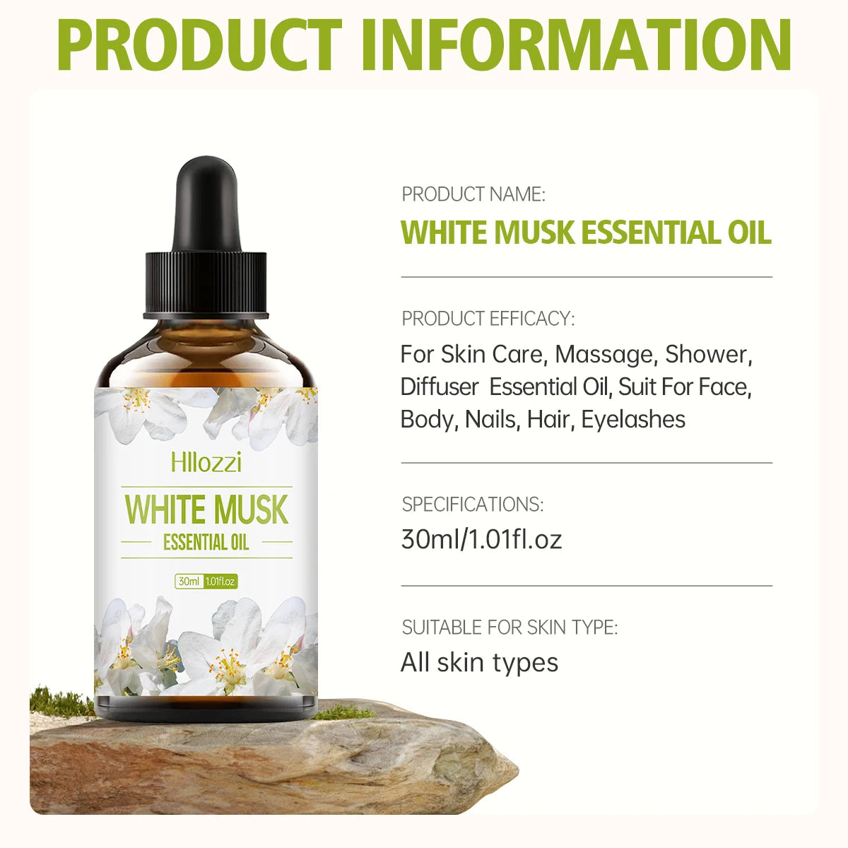 100ml-60ml-30ml WHITE MUSK,Suitable for body care and aromatherapy diffusers, spa, hair care, household products.