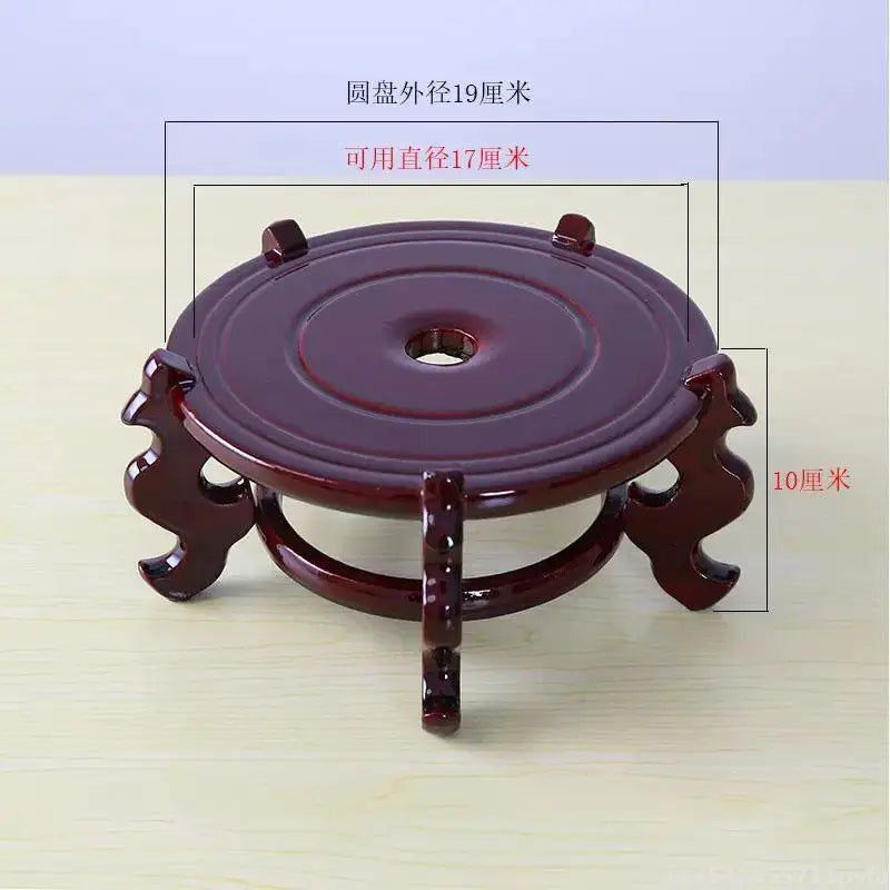 Natural Solid Wood Pedestal Crafts Vase Flower Pot Bonsai Plant Decorative Shelves Greenhouse Shelf Kitchen Wooden Display Stand
