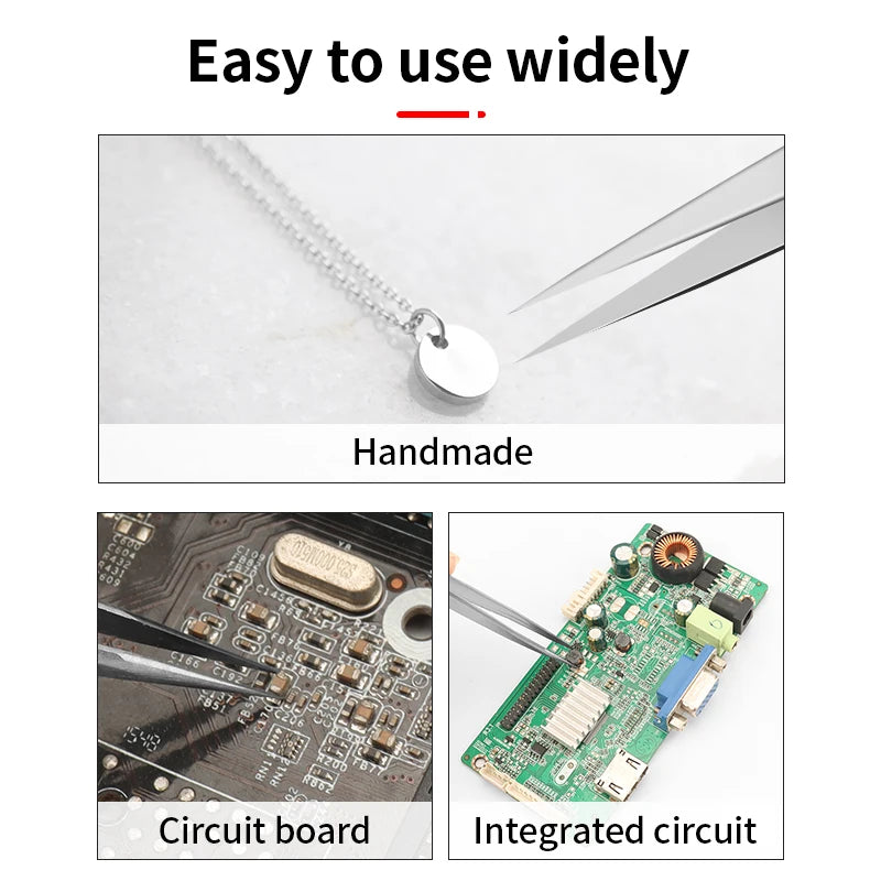 LUXIANZI Non-magnetic Stainless Steel Tweezers For Phone Circuit Repair Hand Tool Precision Flying Wire Industrial Forceps
