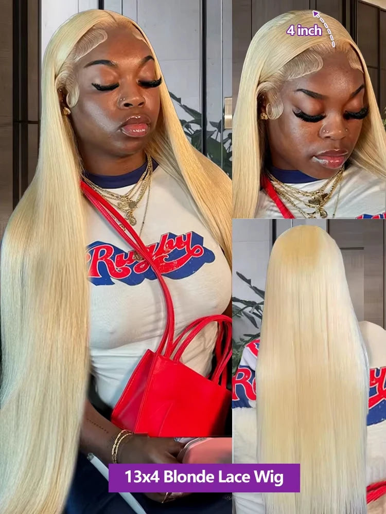 613 Blonde Lace Front Wig Human Hair 13X6 Hd Lace Frontal Wig Straight Lace Front Brazilian Plucked Human Hair Wigs For Women