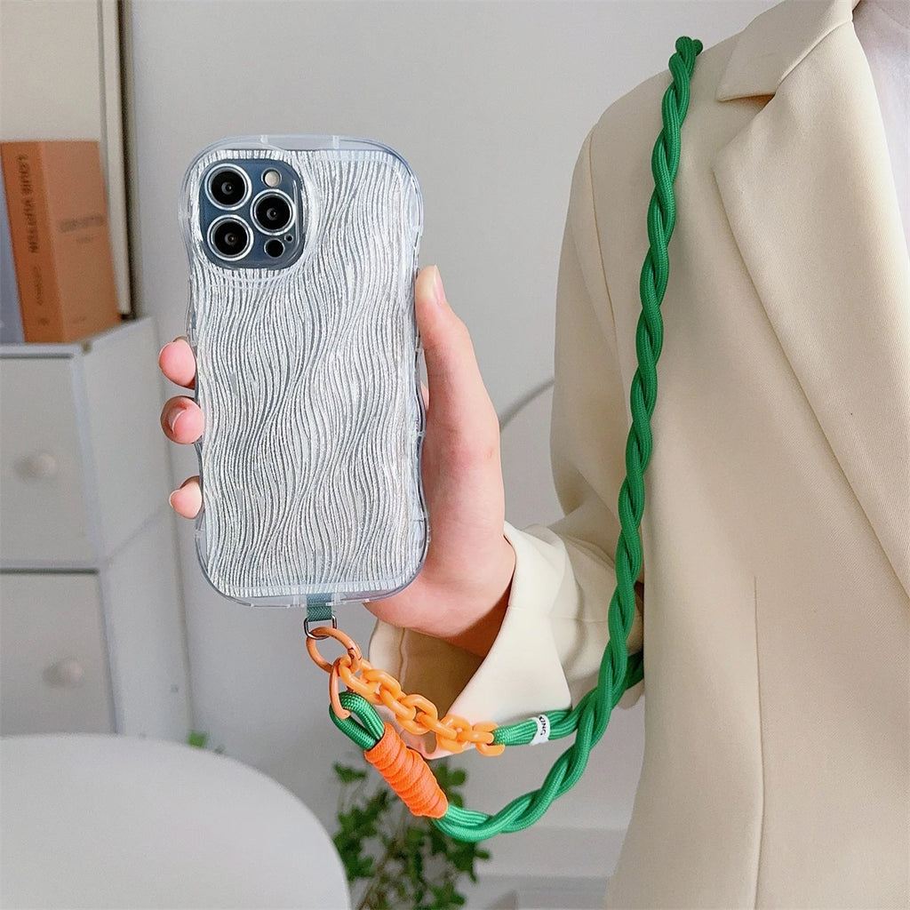 Cute Phone Lanyard Diameter Outdoor Universal Case Acrylic Crossbody Shoulder Card Neck Cord Clip Hang Anti-lost Wrist Strap