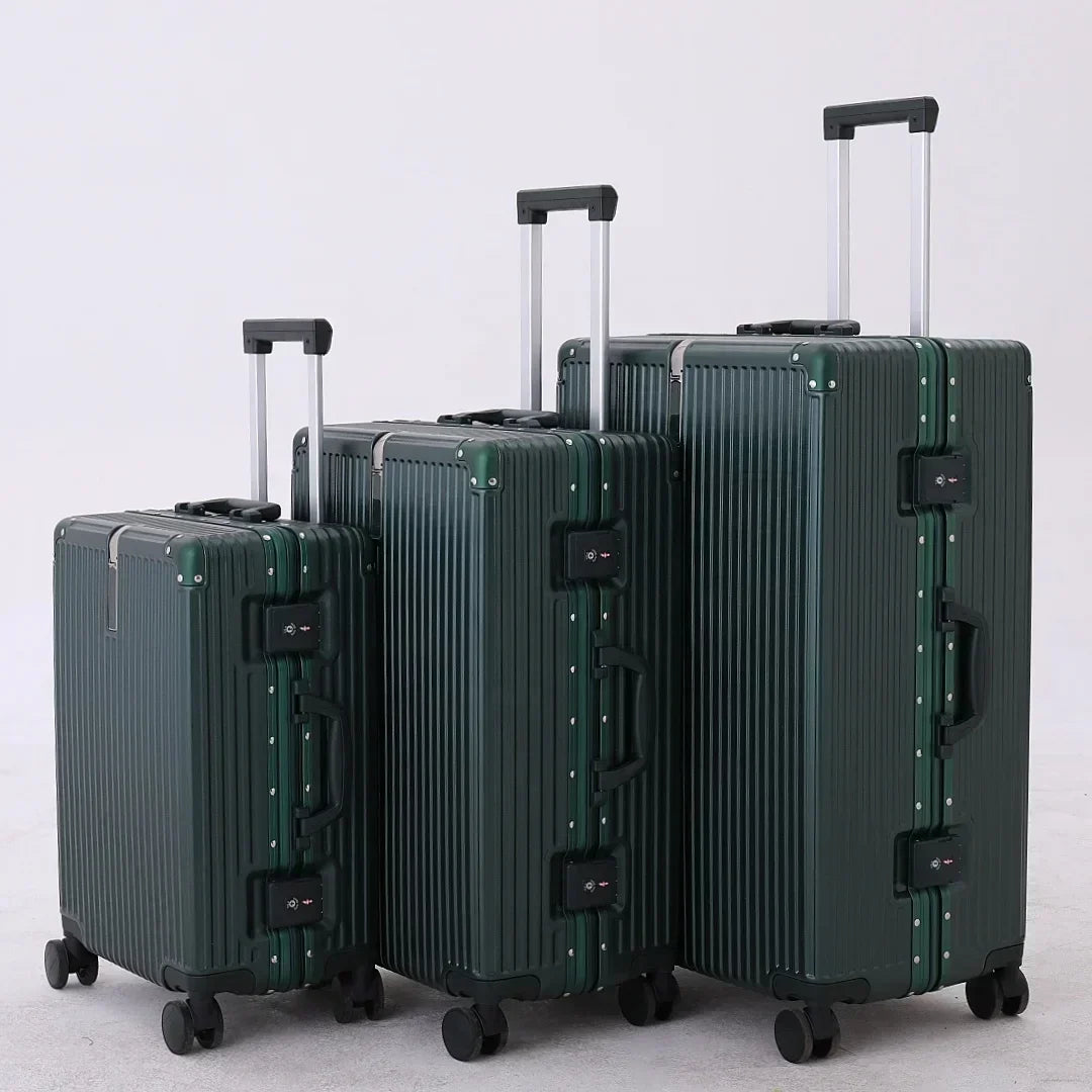 Aluminum-Frame PC Hardshell Luggage Set – 20/24/28 Inch Spinners
