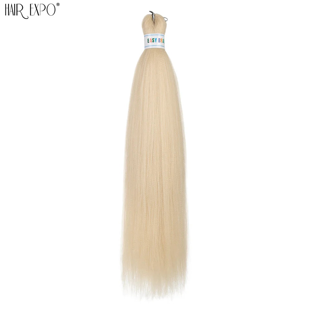 26Inch Easy Braids Hair Synthetic Colourful Pre Stretched Braiding Hair Extensions Jumbo Braids Ombre Yaki Long Straight Hair