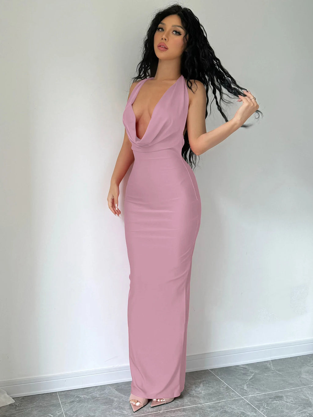 Dulzura Autumn Women Halter Backless Midi Dress For Women Bodycon Sexy Party Elegant Outfits Evening Birthday Clothes Y2K 2024