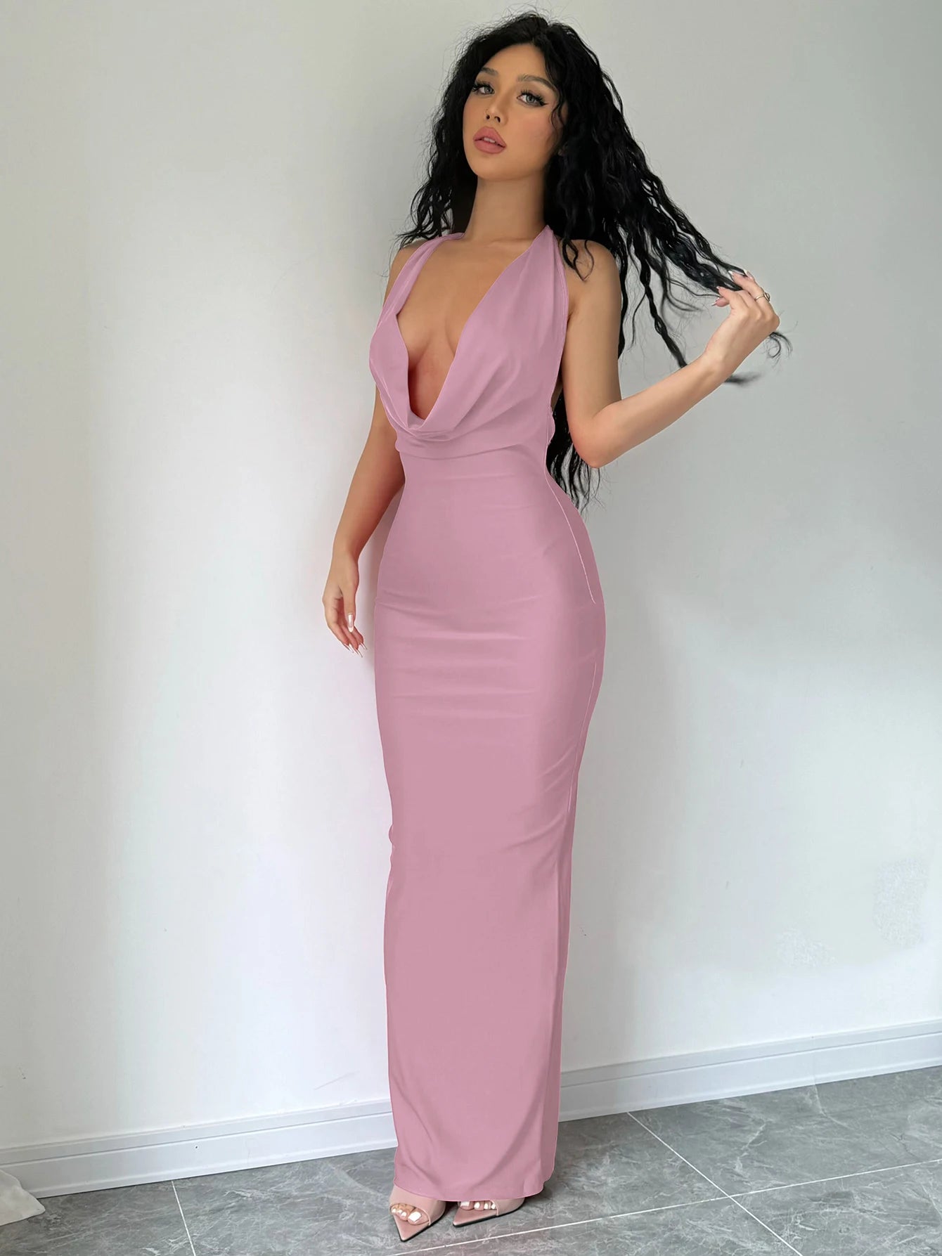 Dulzura Autumn Women Halter Backless Midi Dress For Women Bodycon Sexy Party Elegant Outfits Evening Birthday Clothes Y2K 2024