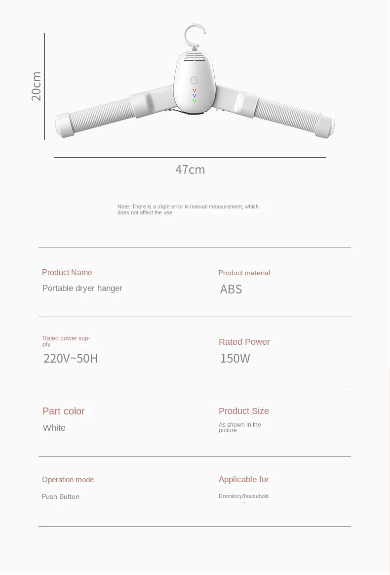 Portable Clothes Dryer Drying Hanger Electric Shoes Clothes Drying Rack Foldable Heater Hanger Machine Travel Laundry Dryer