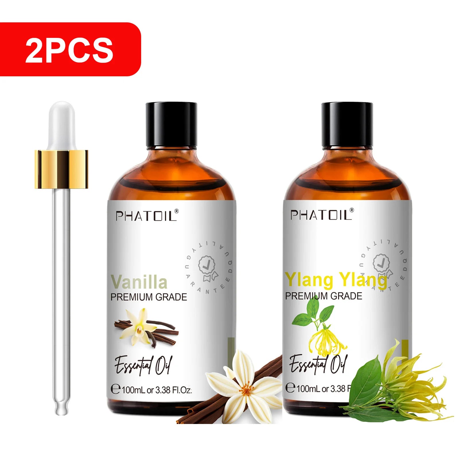 PHATOIL 100ml Pure Essential Oil For Skin Eucalyptus Peppermint Vanilla Tea tree Ylang Ylang Bergamot Aromatherapy Essential Oil