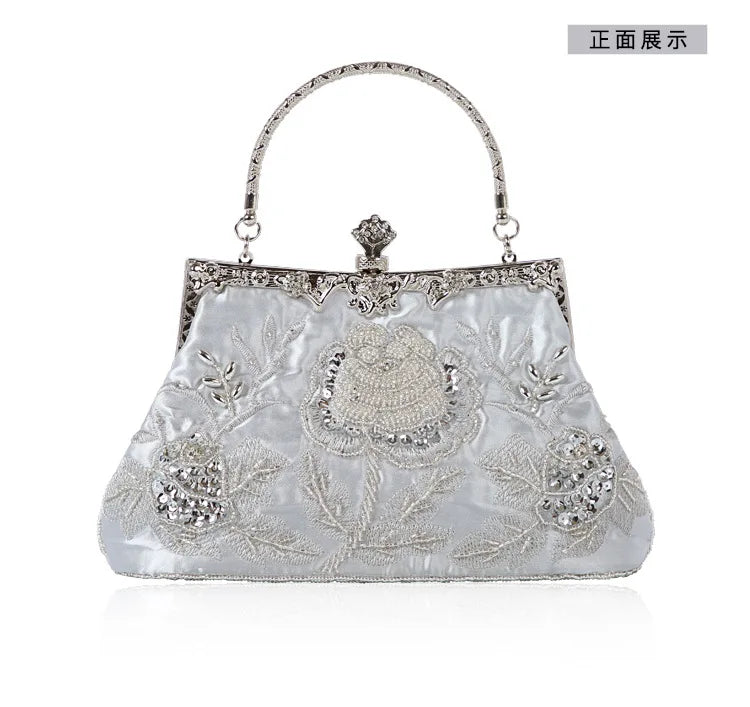 Retro Handmade Beaded Embroidered Dinner Bag Chic Festive Bride Bolsos Lujosos Marcas Famosas Luxury Designer Bags High Quality