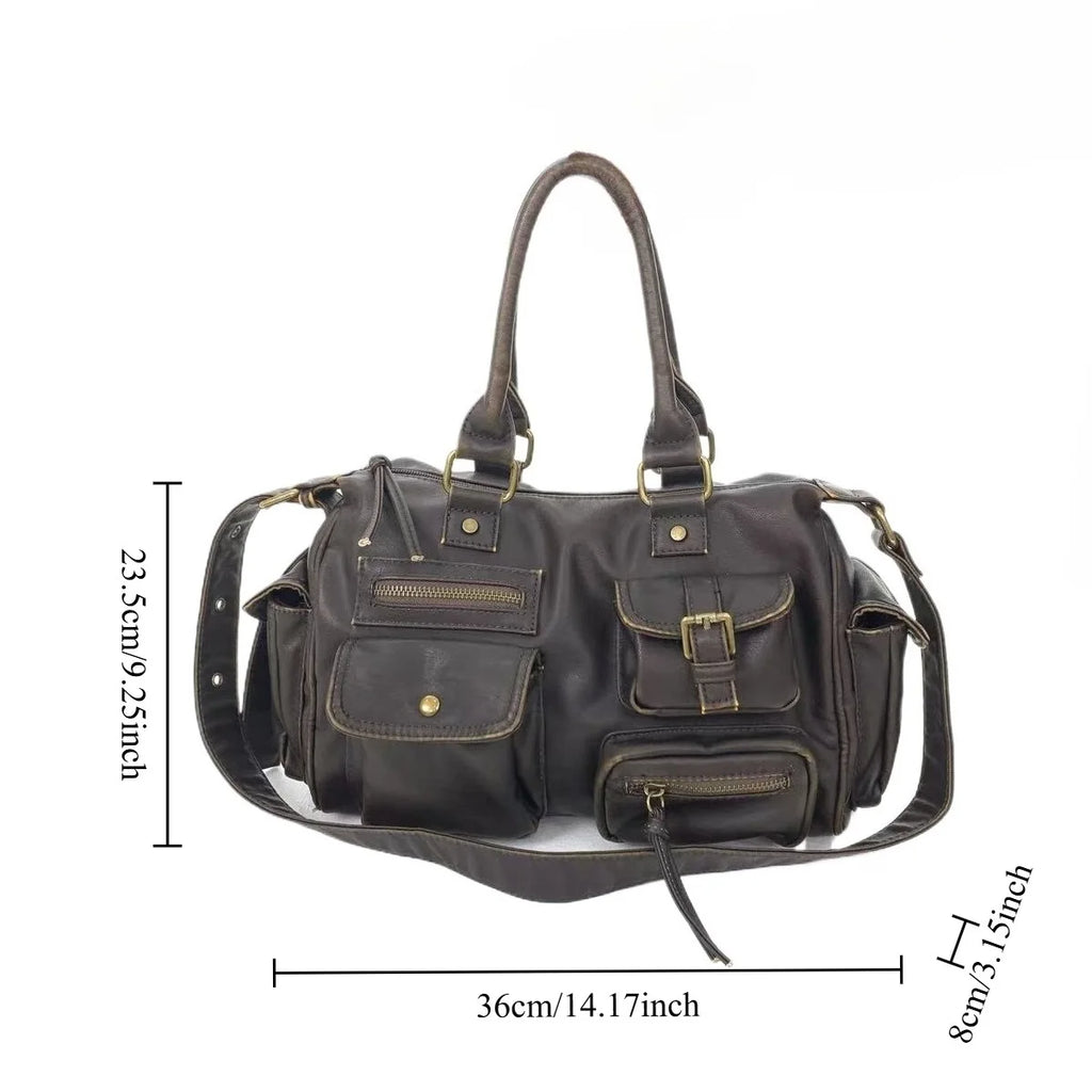 Venn Angel Women Handbags Top-handle PU Shoulder Bag Satchel Fashion Dumpling Pack Tassel Design Multi-pockets Evening Bags