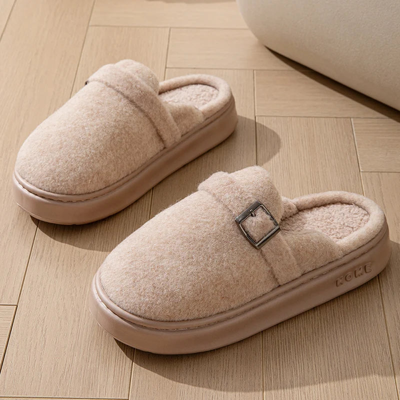 Winter Women's Slippers Home Plush Luxury Designer Woman Shoes Indoor Fluffy Fashion Platform Fuzzy Fur Slides Elegant Flat Soft