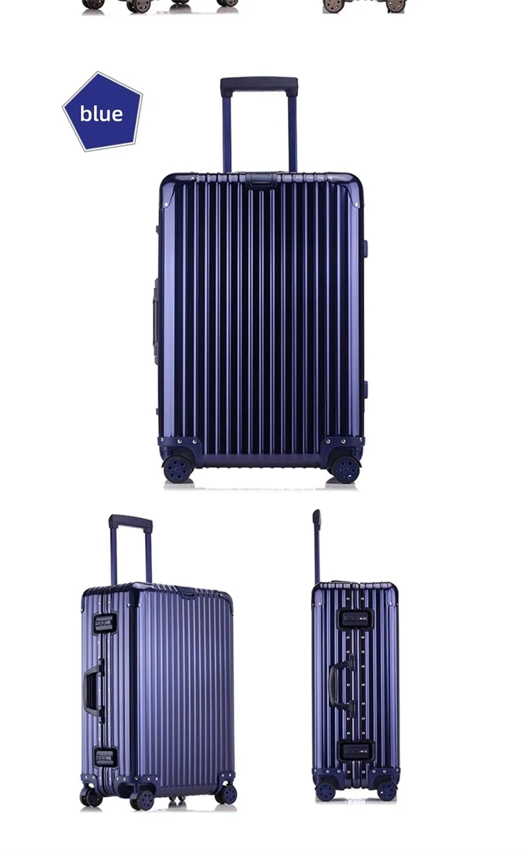 All-aluminum magnesium alloy telescopic suitcase 24-inch luggage business travel case metal combination lock bag 20-inch carry-o