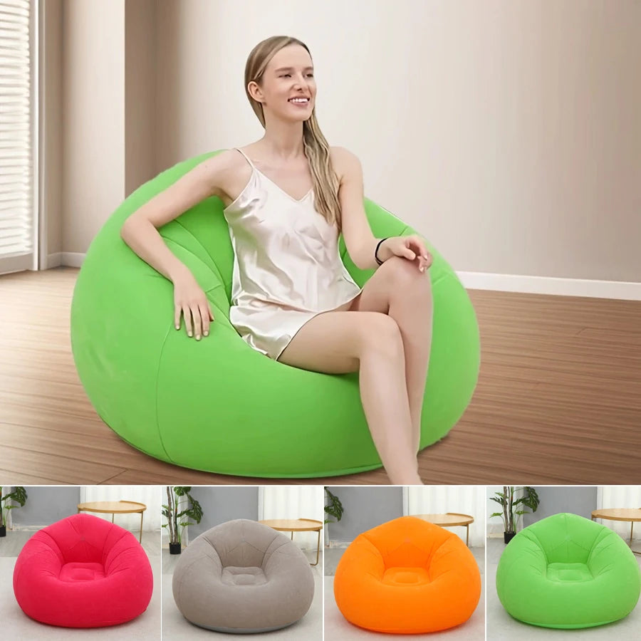 1pc inflatable bean bag sofa - foldable, easy to carry, soft and comfortable inflatable lounge chair, suitable for outdoor/indoo