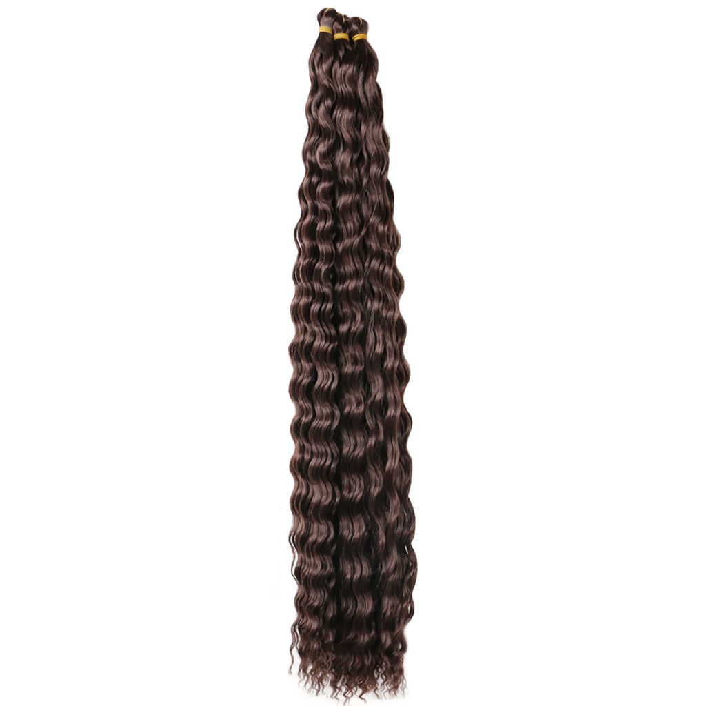32 Inch Synthetic Pre Stretched Deep Wave Crochet Hair Yaki Ombre Braiding Hair High Temperature Fiber Extensions for Women