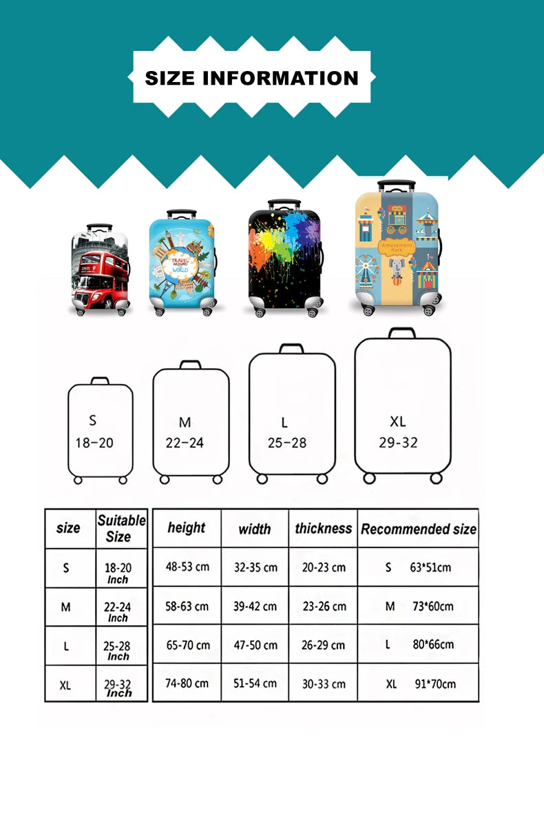 Luggage Cover Stretch Fabric Suitcase Protector Baggage Dust Case Cover Suitable for18-32 Inch Suitcase Case Travel Organizer