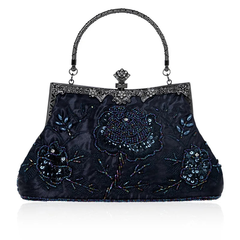 Bead Embroidery Women Evening Bag Diamonds Shell Lady Small Day Clutches Party Dinner Bag Wedding Bridal Pearl Handbags Purse