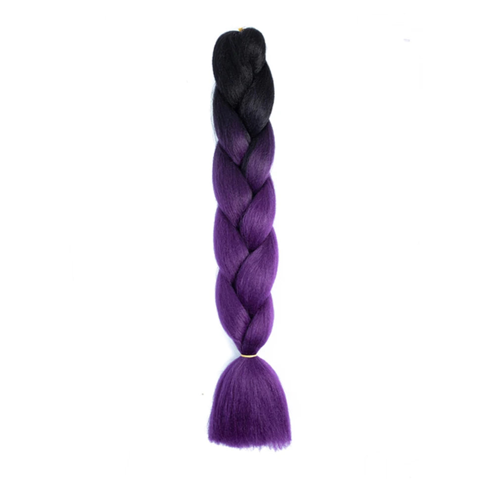 Jumbo Braids Extensions — 24" Synthetic Kanekalon Yaki Straight (Afro Ombre Piano Color)