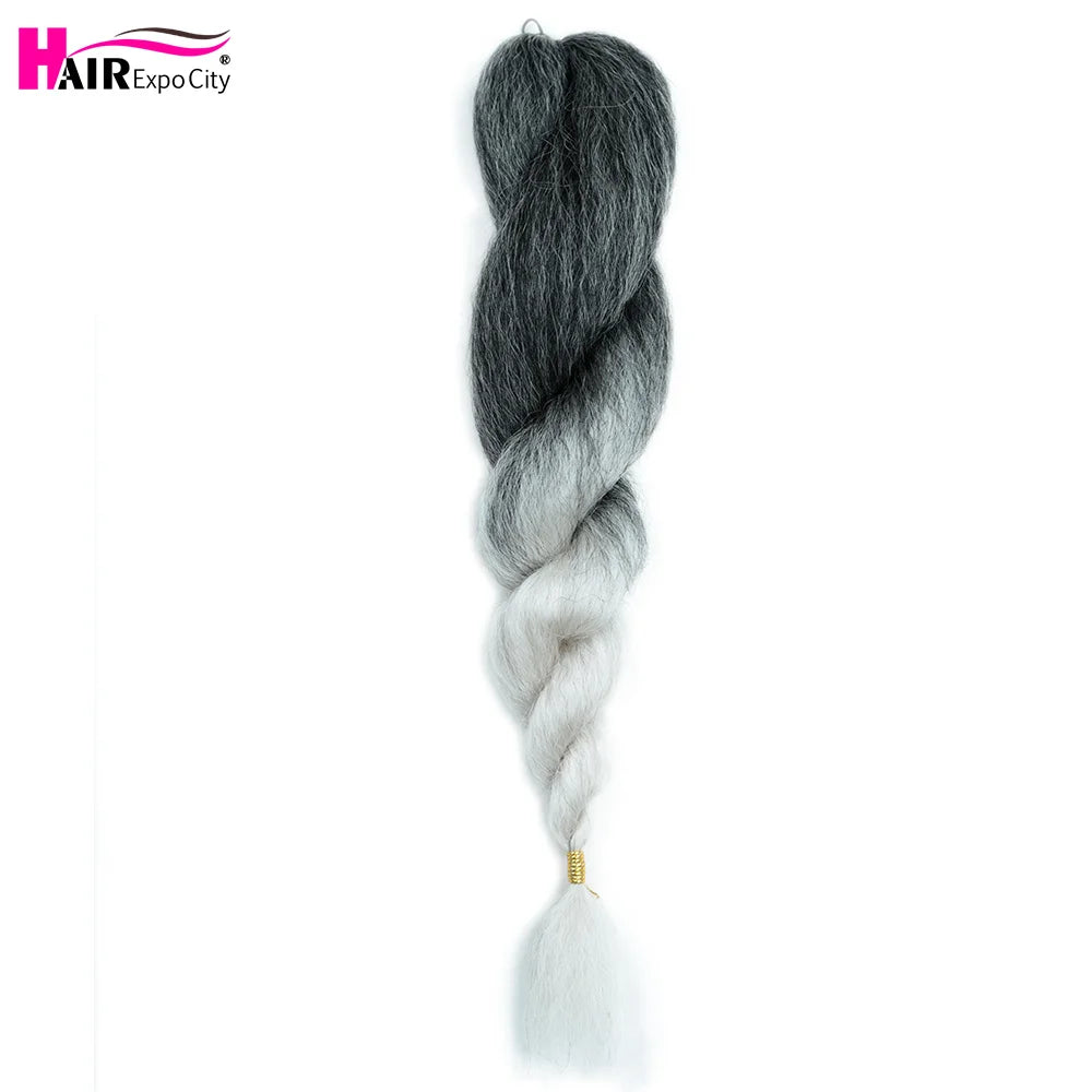 Vixen kanekalon Braids Hair 22 inch Synthetic Jumbo Braids Low Temperature Afro Fluffy Kinky Straight Crochet Hair Extensions