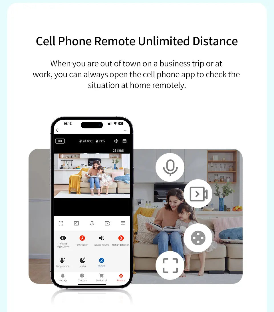 DANMINI 5" Tuya Smart Baby Monitor | 2K HD WiFi Remote Camera