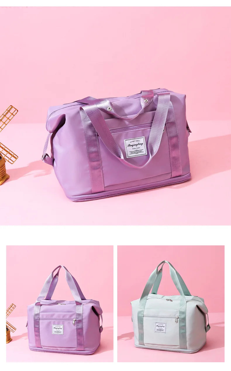 Large Capacity Expanding Double back Travel Bags Luggage Organizer Bag Handbag Waterproof Foldable Travel Clothes Storage Bag