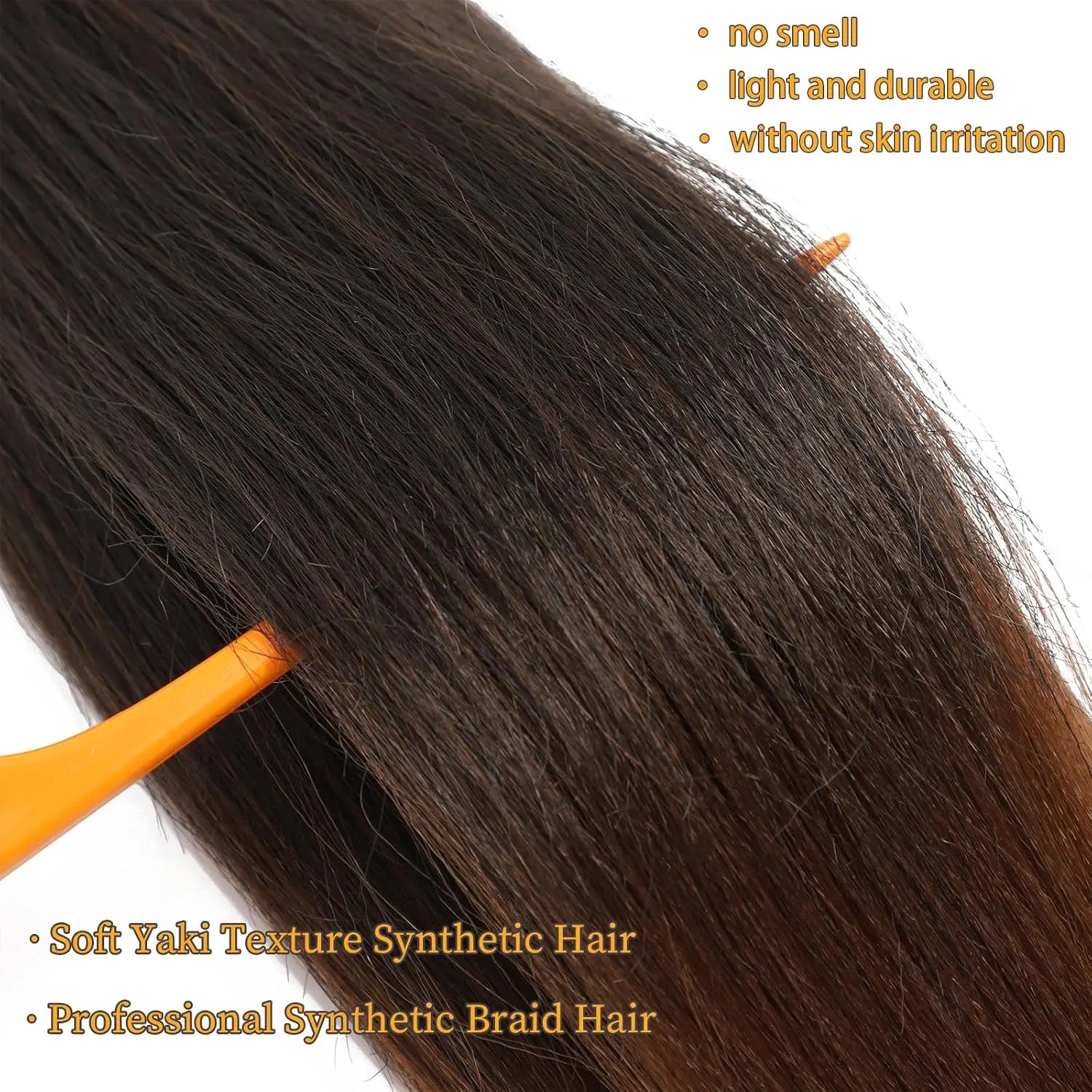 26inch Prestretched Knotless Kanekalon Hair Long Straight Synthetic Box Braids Yaki Texture Hot Water Setting Hair Extension