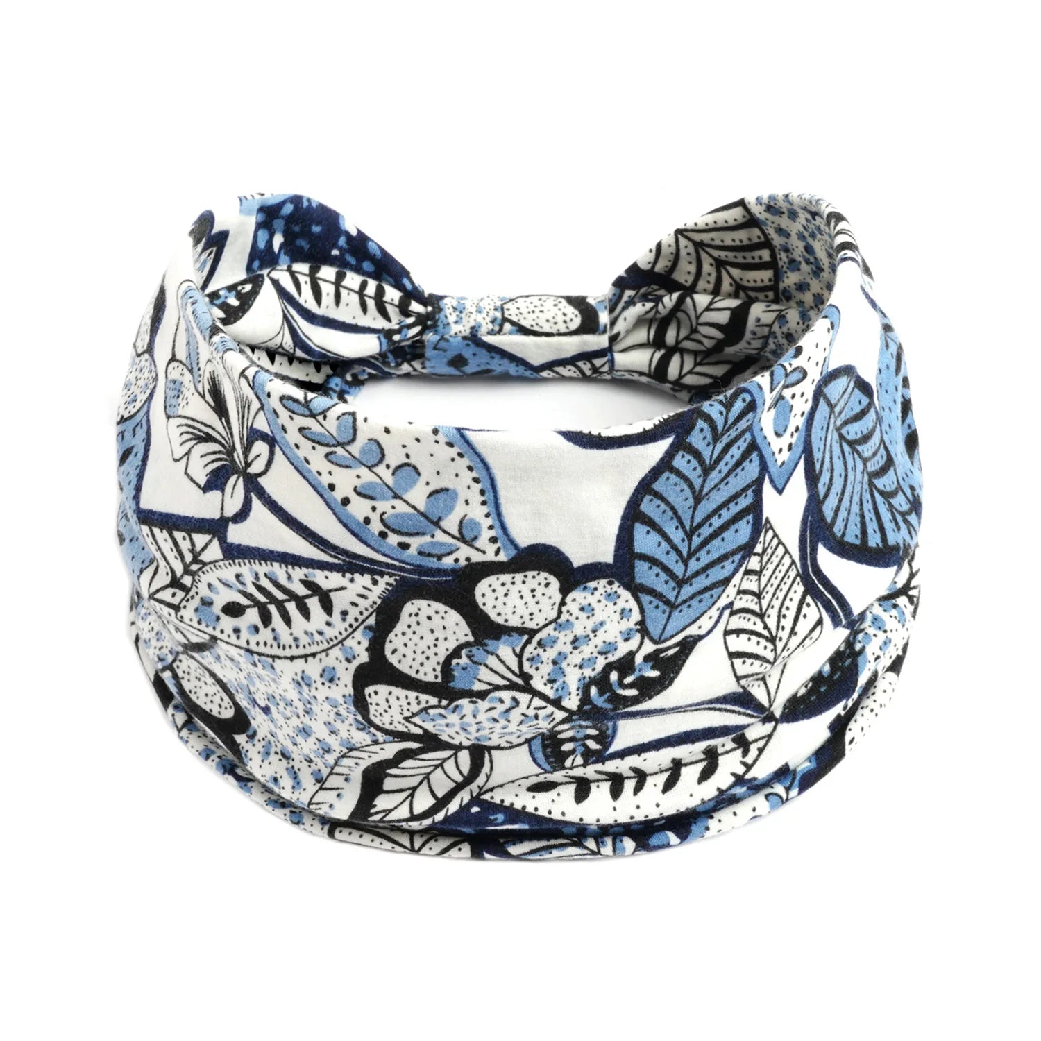Boho Wide Knot Floral Cotton Headband | Stretch Turban Hair Scarf for Women