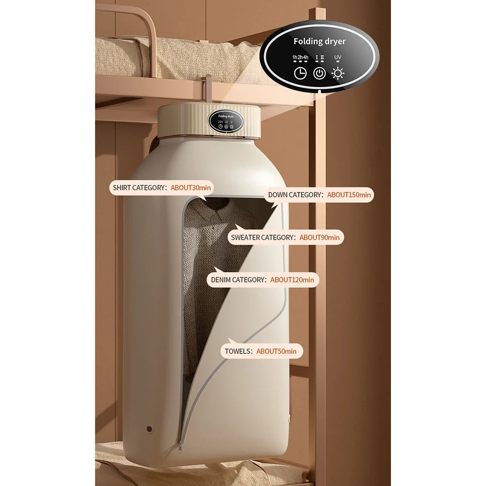 Folding Portable Clothes Dryer Mini Electric Laundry Dryer Hang Drying Rack Machine for Home Room Travel 110V 220V 전기의류건조 의류건조기